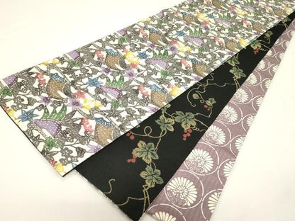 平和屋着物●両方向　両面　全通柄袋帯　東京染　江戸紅型染　型染め　流水　正絹　逸品　未使用　CABD4375dy