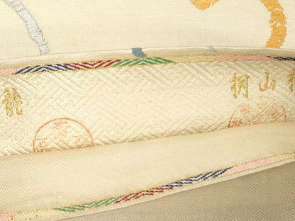 平和屋着物●龍村平蔵製　六通柄　本袋帯　桃山桐　銀糸　正絹　逸品　CABD4380dy