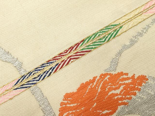 平和屋着物●龍村平蔵製　六通柄　本袋帯　桃山桐　銀糸　正絹　逸品　CABD4380dy