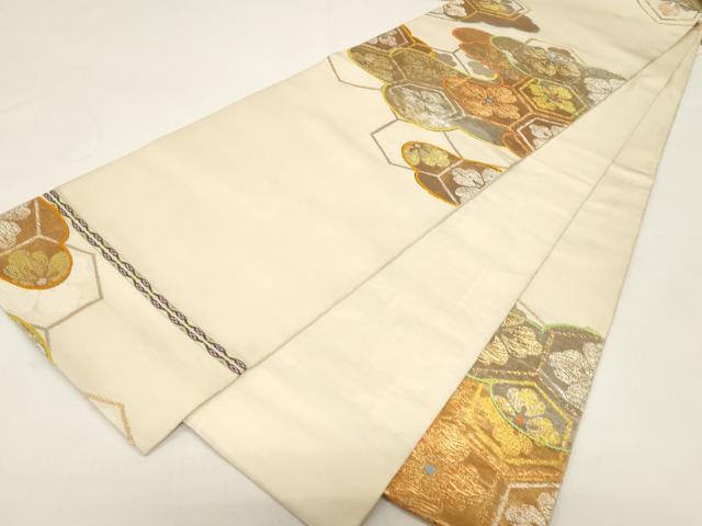 平和屋着物●龍村平蔵製　六通柄　本袋帯　大欧所花菱　金銀糸　正絹　逸品　CABD4381dy
