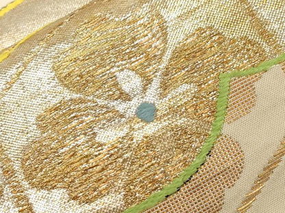 平和屋着物●龍村平蔵製　六通柄　本袋帯　大欧所花菱　金銀糸　正絹　逸品　CABD4381dy