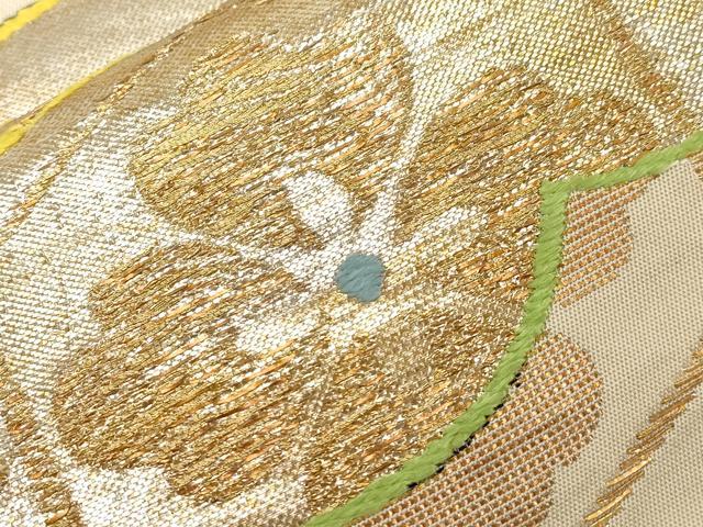 平和屋着物●龍村平蔵製　六通柄　本袋帯　大欧所花菱　金銀糸　正絹　逸品　CABD4381dy