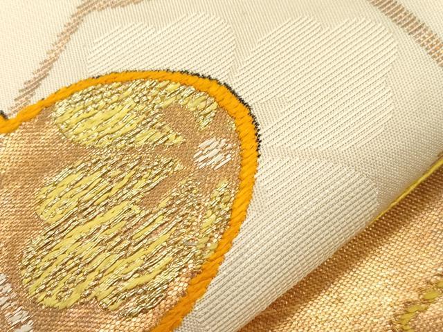 平和屋着物●龍村平蔵製　六通柄　本袋帯　大欧所花菱　金銀糸　正絹　逸品　CABD4381dy