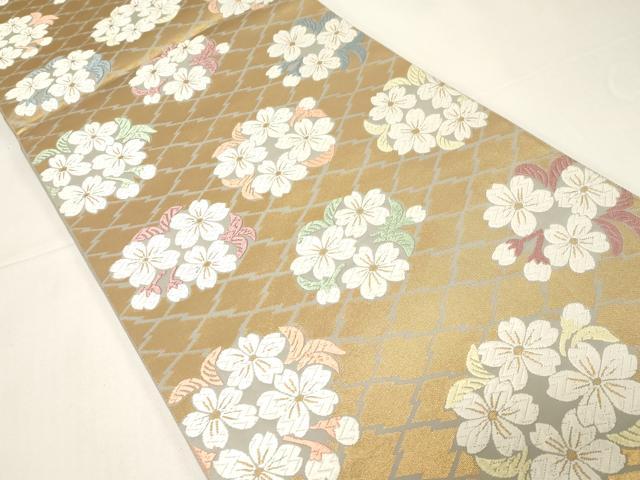 平和屋着物●山口美術織物　唐織の織匠　山口成三郎謹織　六通柄袋帯　松皮小桜文　金糸　正絹　逸品　未使用　CABD4387dy