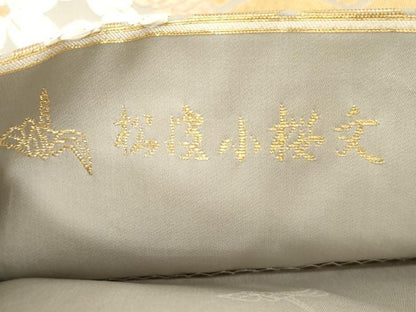 平和屋着物●山口美術織物　唐織の織匠　山口成三郎謹織　六通柄袋帯　松皮小桜文　金糸　正絹　逸品　未使用　CABD4387dy