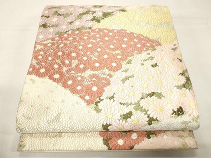 平和屋着物●皇室・伊勢神宮御用　御御帯　山口美術織物　山口弘躬　六通柄袋帯　唐織　菊御苑文　正絹　逸品　未使用　CABD4388dy