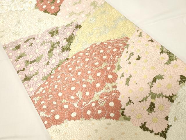 平和屋着物●皇室・伊勢神宮御用　御御帯　山口美術織物　山口弘躬　六通柄袋帯　唐織　菊御苑文　正絹　逸品　未使用　CABD4388dy