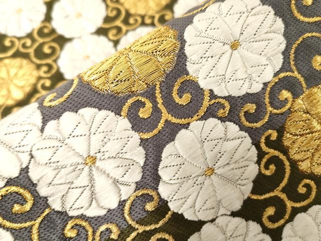 平和屋着物●西陣　河合美術織物謹製　六通柄袋帯　京西陣織　唐織　花唐草文　金糸　正絹　逸品　CABD4394dy