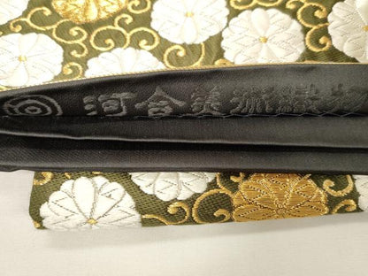 平和屋着物●西陣　河合美術織物謹製　六通柄袋帯　京西陣織　唐織　花唐草文　金糸　正絹　逸品　CABD4394dy