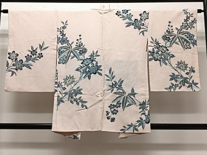 平和屋着物∞羽織　型染め　草花文　金彩　正絹　逸品　CABD4403ua