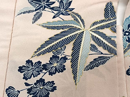 平和屋着物∞羽織　型染め　草花文　金彩　正絹　逸品　CABD4403ua