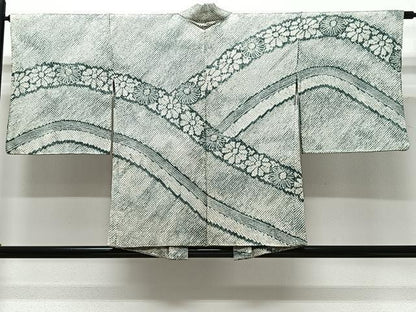 平和屋着物∞羽織　総絞り　舞花文　正絹　逸品　CABD4406ua