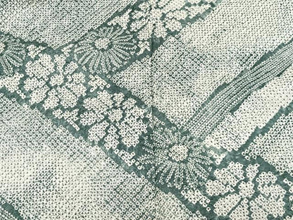 平和屋着物∞羽織　総絞り　舞花文　正絹　逸品　CABD4406ua
