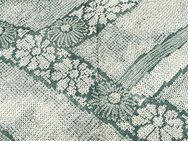 平和屋着物∞羽織　総絞り　舞花文　正絹　逸品　CABD4406ua