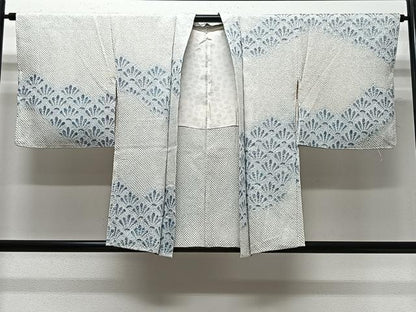 平和屋着物∞羽織　総絞り　花青海波　正絹　逸品　CABD4407ua