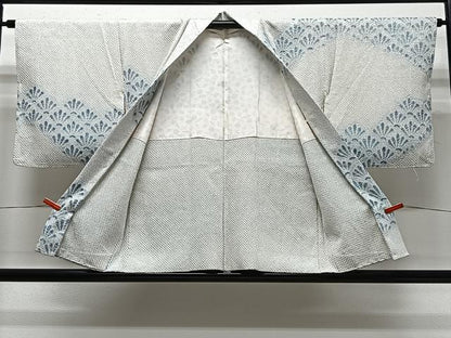 平和屋着物∞羽織　総絞り　花青海波　正絹　逸品　CABD4407ua