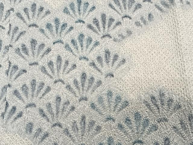 平和屋着物∞羽織　総絞り　花青海波　正絹　逸品　CABD4407ua