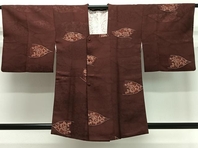 平和屋着物∞道行コート　地紋起こし　花唐草文　正絹　逸品　CABD4416ua