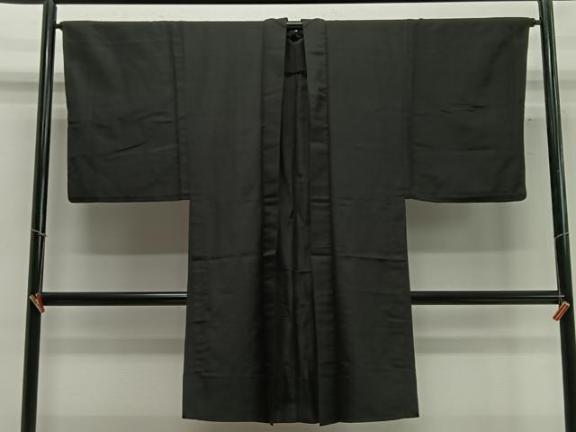 平和屋着物∞男性　長羽織　蝋色　正絹　逸品　CABD4421ua