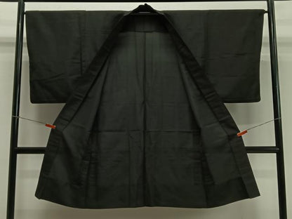 平和屋着物∞男性　長羽織　蝋色　正絹　逸品　CABD4421ua