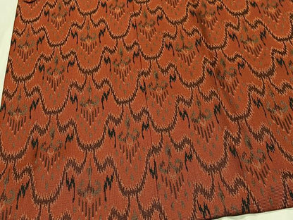 平和屋着物∞男性　道行コート　お召地　正倉院宝物織　太子間道　反端付き　正絹　逸品　未使用　CABD4428ua