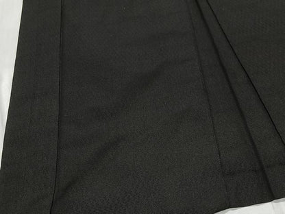 平和屋着物∞男性　長羽織　お召地　黒地　羽裏：風景文　正絹　逸品　CABD4430ua