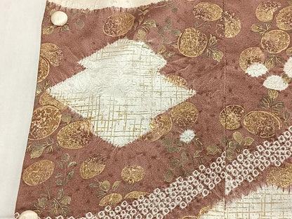 平和屋着物∞道行コート　刺繍　絞り　松皮菱花文　金彩　正絹　逸品　CABD4431ua