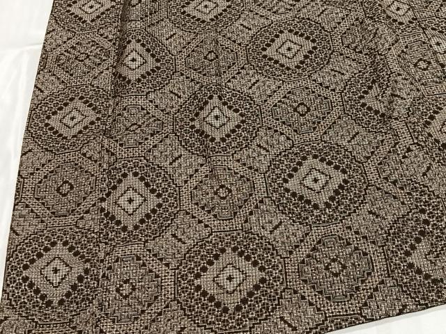 平和屋着物∞長羽織　本場大島紬　割り込み絣　七宝文　正絹　逸品　CABD4435ua