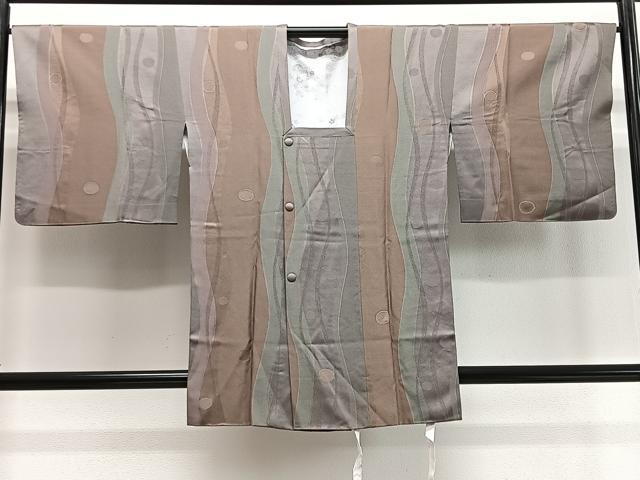 平和屋着物＃道行コート　地紋起こし　立涌丸文　正絹　逸品　CABD4439ua
