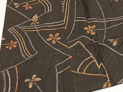 平和屋着物＃道行コート ろうけつ染め 枝花文 正絹 逸品 CABD4441ua