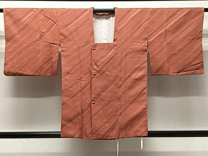 平和屋着物＃道行コート 地紋起こし 斜線文 正絹 逸品 CABD4449ua