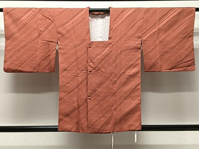 平和屋着物＃道行コート 地紋起こし 斜線文 正絹 逸品 CABD4449ua