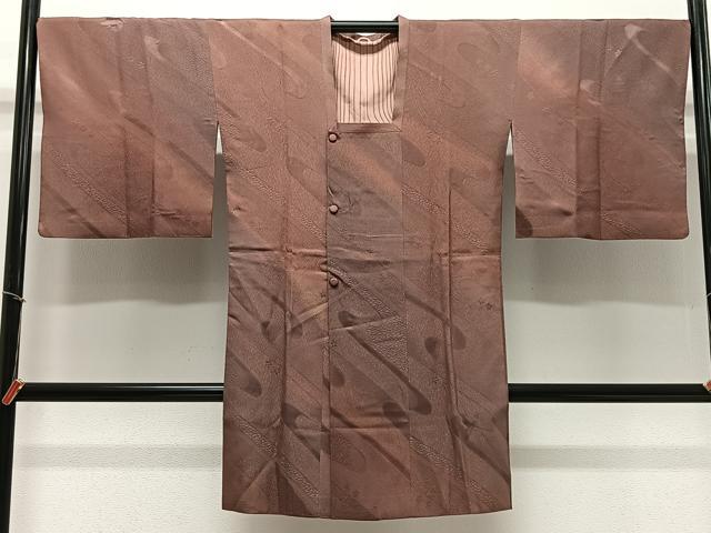 平和屋着物＃道行コート 地紋起こし 流水花文 ロング丈 正絹 逸品 CABD4451ua