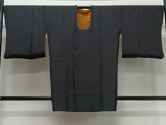 平和屋着物＃道行コート　リバーシブル　エ霞地紋　山吹茶色　正絹　逸品　CABD4458ua