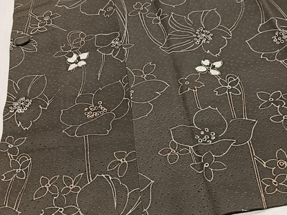 平和屋着物＃道行コート　草花文　正絹　逸品　CABD4460ua