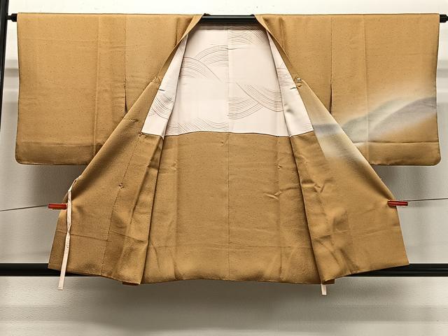平和屋着物＃道行コート　霞文　暈し染め　正絹　逸品　CABD4485ua