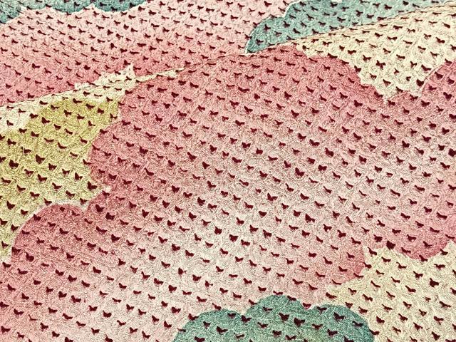平和屋着物∞道中着　総絞り　雲取り文　ロング丈　正絹　逸品　CABD4487ua