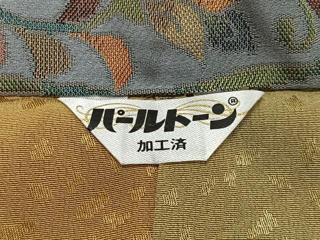 平和屋着物∞道中着　お召地　花唐草文　ロング丈　正絹　逸品　CABD4491ua