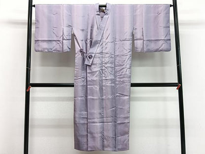 平和屋着物∞道中着　単衣　雨コート　縞　ロング丈　正絹　逸品　CABD4493ua
