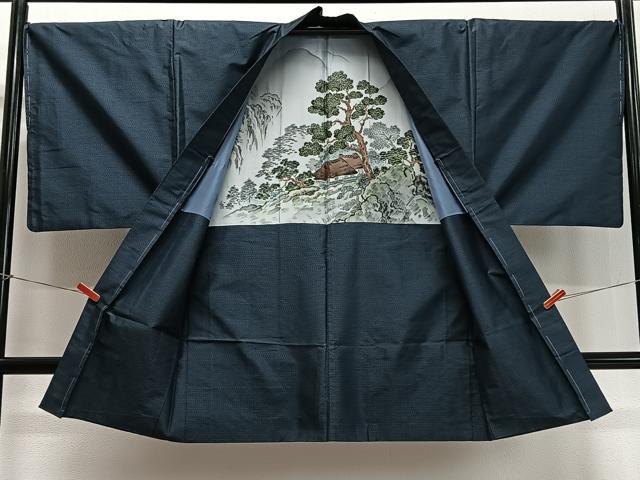 平和屋着物∞男性　長羽織　本場大島紬　80亀甲　総詰め　正絹　逸品　未使用　CABD4499ua