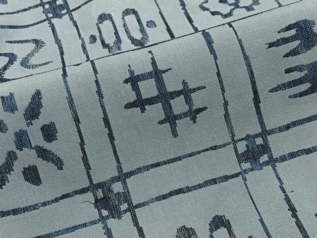 平和屋着物＃道中着　お召地　琉球絣文様　正絹　逸品　CABD4508ua
