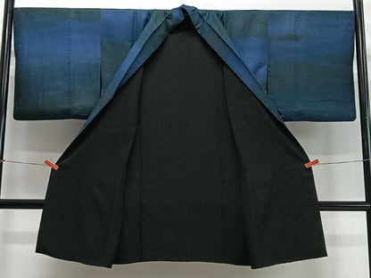 平和屋着物∞道中着　リバーシブル　霞文　暈し染め　ロング丈　正絹　逸品　CABD4520ua