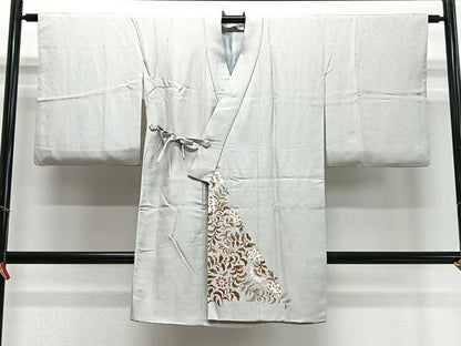 平和屋着物∞道中着　更紗花文　ロング丈　正絹　逸品　CABD4522ua