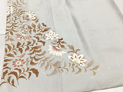 平和屋着物∞道中着　更紗花文　ロング丈　正絹　逸品　CABD4522ua