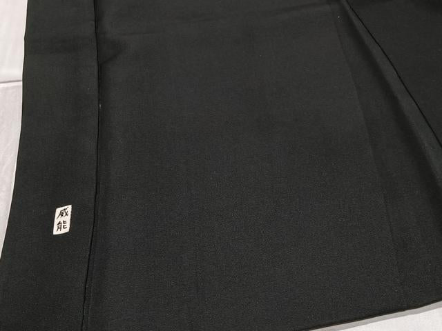 平和屋着物∞男性　羽織　黒紋付　正絹　逸品　CABD4524ua