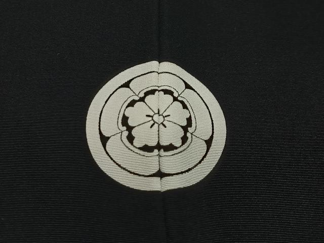 平和屋着物∞男性　羽織　黒紋付　正絹　逸品　CABD4524ua