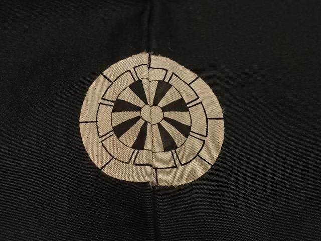 平和屋着物∞男性　長羽織　黒紋付　正絹　逸品　CABD4525ua