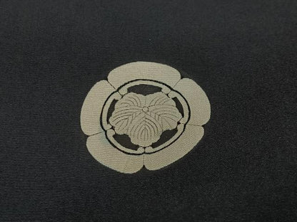 平和屋着物∞男性　長羽織　黒紋付　正絹　逸品　CABD4526ua