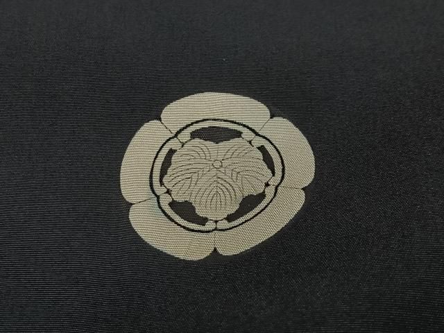 平和屋着物∞男性　長羽織　黒紋付　正絹　逸品　CABD4526ua