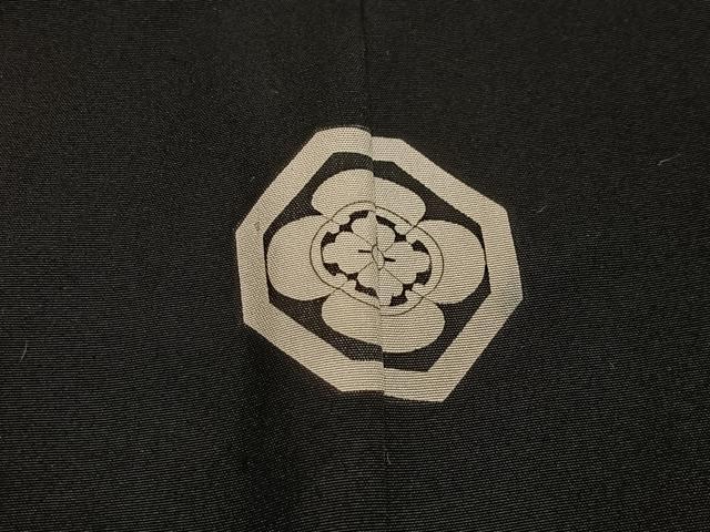 平和屋着物∞男性　長羽織　黒紋付　正絹　逸品　CABD4527ua